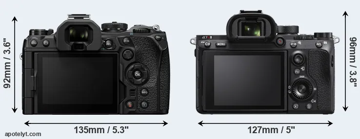 Comparison OM-1 II or A7R IIIA rear