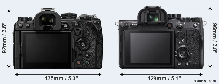 Comparison OM-1 II or A7R IVA rear