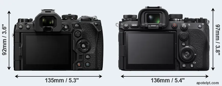 Comparison OM-1 II or A9 III rear