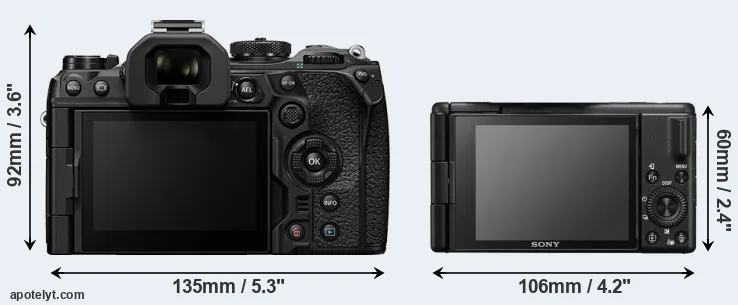 Comparison OM-1 II or ZV-1 II rear