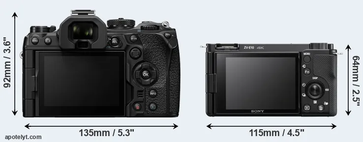 Comparison OM-1 II or ZV-E10 rear