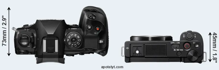 Compare OM-1 II versus ZV-E10 top