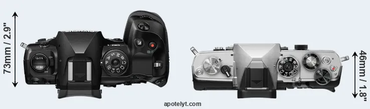 Compare OM-1 versus OM-3 top