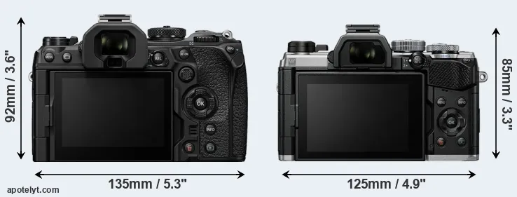 Comparison OM-1 or OM-5 rear