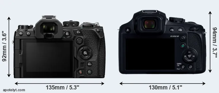 Comparison OM-1 or FZ80D rear