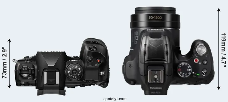 Compare OM-1 versus FZ80D top