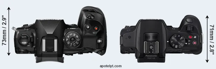 Compare OM-1 versus G6 top