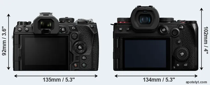 Comparison OM-1 or G9 II rear