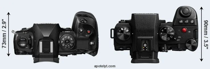 Compare OM-1 versus G9 II top