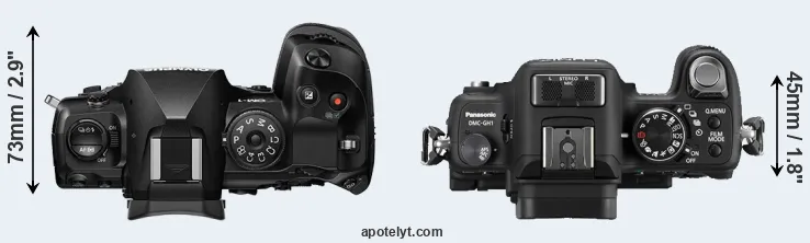 Compare OM-1 versus GH1 top