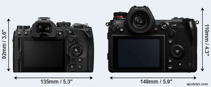 Comparison OM-1 or S1R rear