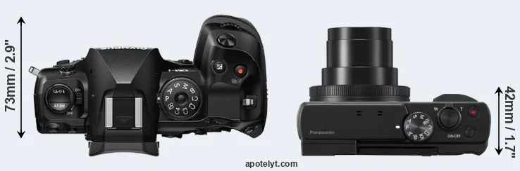 Compare OM-1 versus ZS80 top