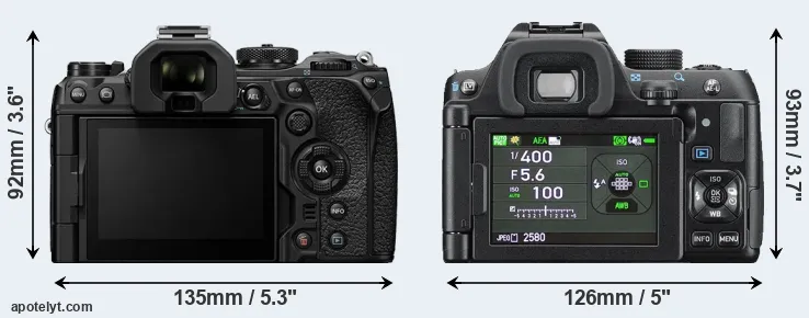 Comparison OM-1 or K-70 rear