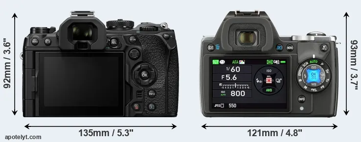 Comparison OM-1 or K-S1 rear