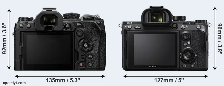 Comparison OM-1 or A7 III rear