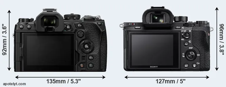 Comparison OM-1 or A7R II rear