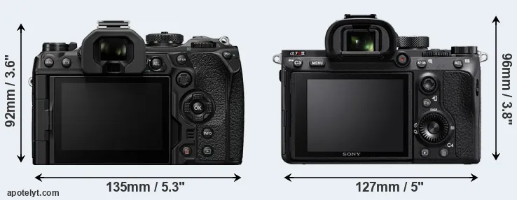 Comparison OM-1 or A7R III rear