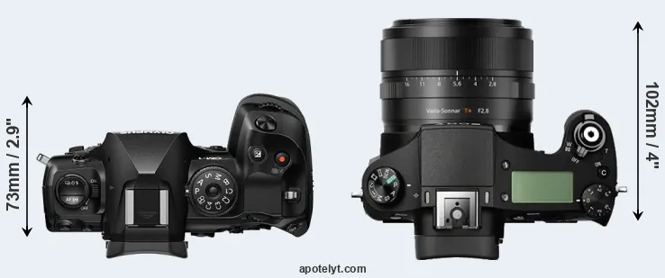 Compare OM-1 versus RX10 top
