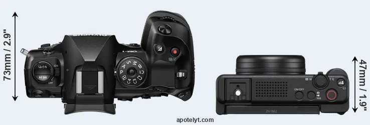 Compare OM-1 versus ZV-1 II top