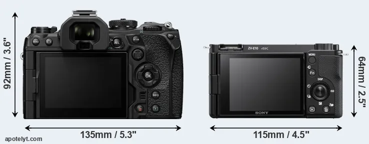Comparison OM-1 or ZV-E10 rear
