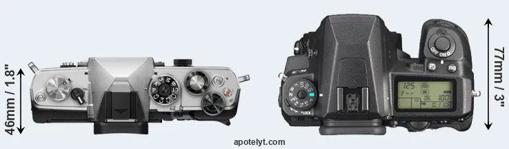 Compare OM-3 versus K-3 top