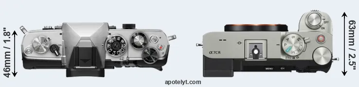 Compare OM-3 versus A7C R top