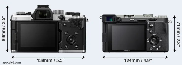 Comparison OM-3 or A7C rear