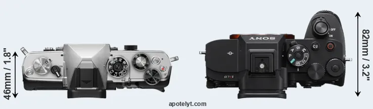 Compare OM-3 versus A7R V top