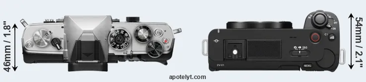 Compare OM-3 versus ZV-E1 top