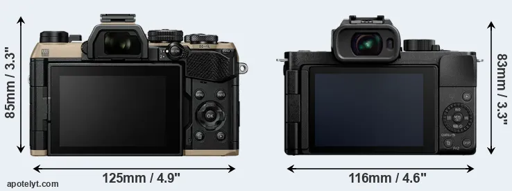 Comparison OM-5 II or G100 rear