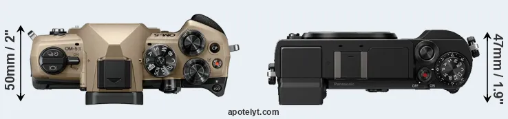 Compare OM-5 II versus GX9 top