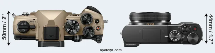 Compare OM-5 II versus TZ100 top