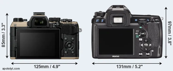 Comparison OM-5 II or K-5 II rear