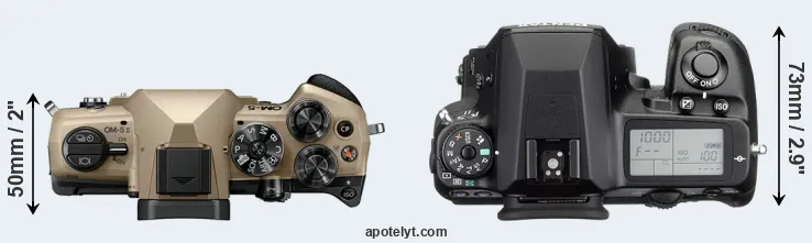 Compare OM-5 II versus K-5 II top
