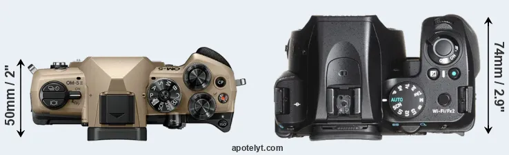 Compare OM-5 II versus K-70 top