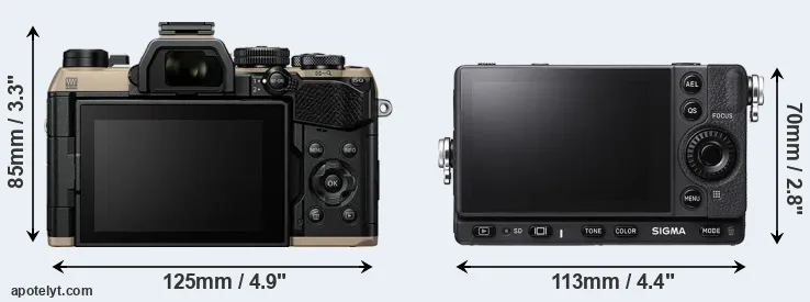 Comparison OM-5 II or fp L rear