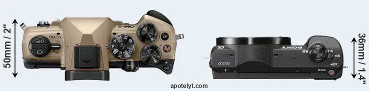 Compare OM-5 II versus A5100 top