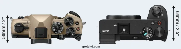 Compare OM-5 II versus A6700 top