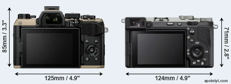 Comparison OM-5 II or A7C R rear
