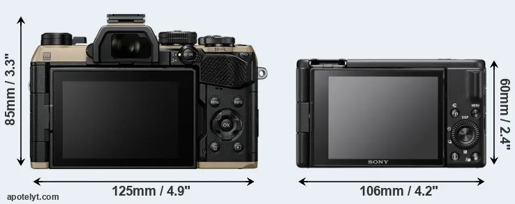 Comparison OM-5 II or ZV-1F rear