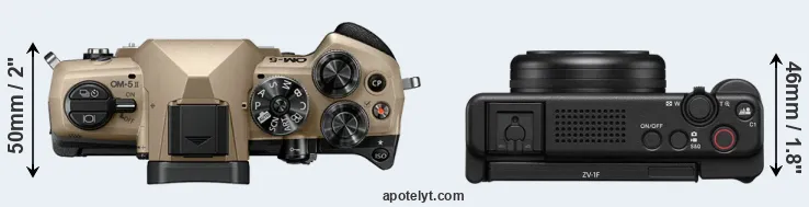 Compare OM-5 II versus ZV-1F top
