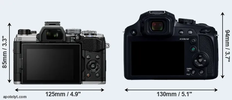 Comparison OM-5 or FZ82D rear