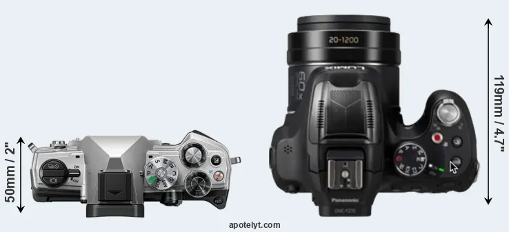 Compare OM-5 versus FZ82D top