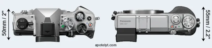 Compare OM-5 versus GX7 top