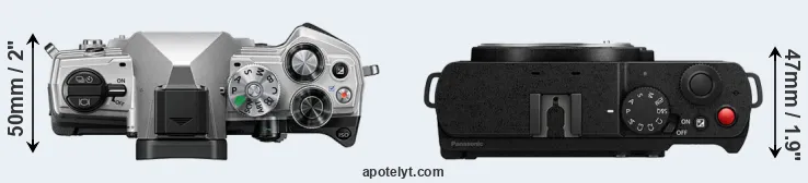 Compare OM-5 versus S9 top