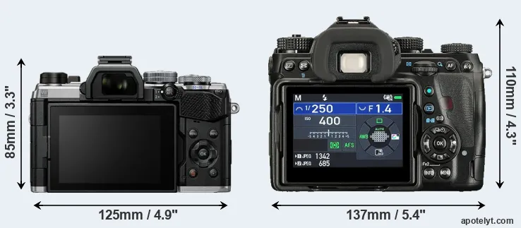 Comparison OM-5 or K-1 II rear