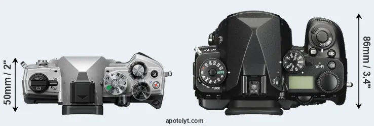 Compare OM-5 versus K-1 II top