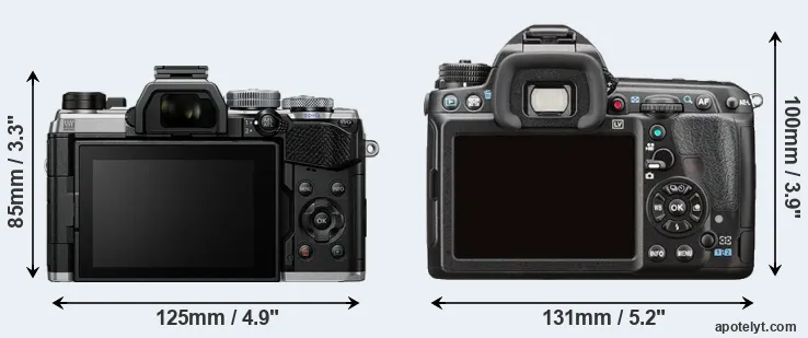 Comparison OM-5 or K-3 II rear