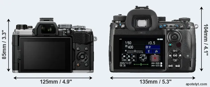 Comparison OM-5 or K-3 III rear