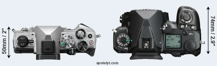 Compare OM-5 versus K-3 III top